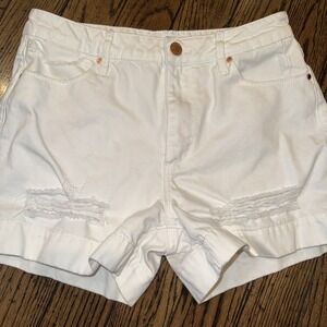 Articles of Society Meredith Women's White Jean Shirts Size 28 Distressed 3.5"